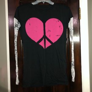 Heart Peace Sign Long Sleeve